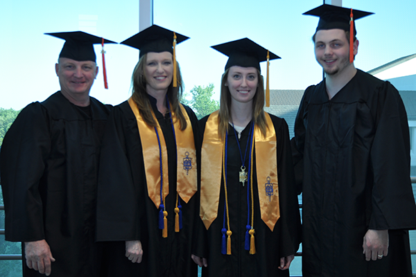 The Woodruffs — Jessica, Sheri and Ben
— will join Caleb Streeter in receiving their diplomas on Saturday.