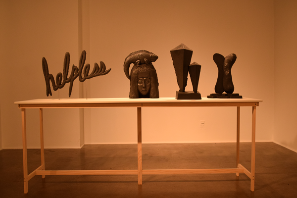 A collection of McConnell’s sculptures from his series “What It Means to Move.” Photo by Stormy Wallbrecher/The Et Cetera.