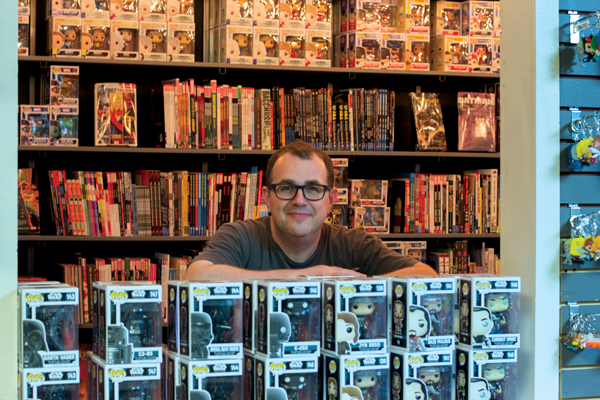 Kenneth Denson co-owns Red Pegasus Comics with his husband. Photo by Macks Prewitt/The Et Cetera
