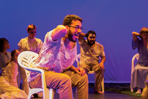 Vinay Naik performs a repetitive choreographed sequence as a part of "War Flower." Photo by James Hartley/The Et Cetera