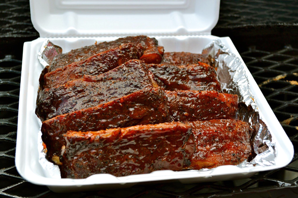 Williams’ team’s award-winning ribs are ready for judging. Photo courtesy of Oslynn Williams. 