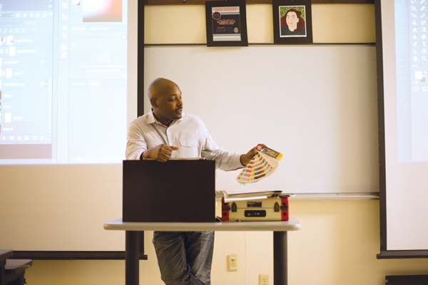 Oslynn Williams, digital media professor and barbecuer, encourages his students to compete with one another in the classroom. Photo by Alejandra Rosas.