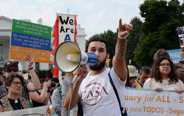 Protesters hold up signs during a rally supporting Deferred Action for Childhood Arrivals, or DACA, outside the White House on Tuesday, Sept. 5. Thousands are expected to gather for rallies on Tuesday, when President Donald Trump is slated to announce the programs future. Photo by Olivier Douliery/Abaca Press/TNS