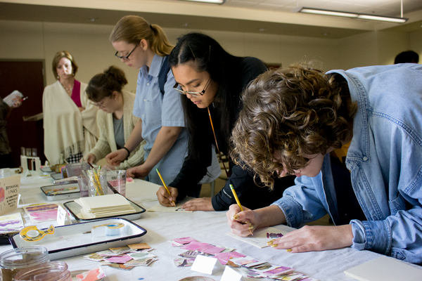 Artists demonstrate natural dye-making process