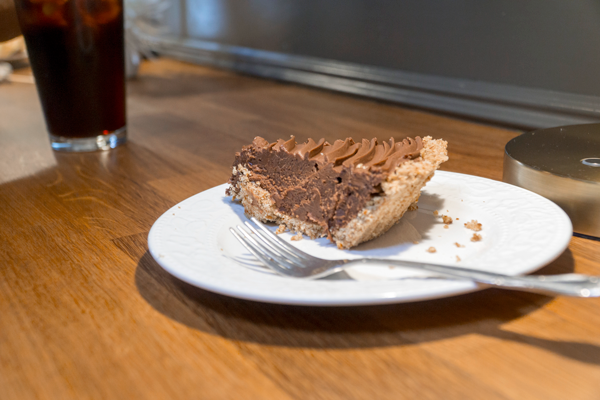 The “Smooth Operator” pie, which pairs sweet chocolates with a salty pretzel crust, is one of Emporium Pie’s signature selections. Photo by Yesenia Alvarado/The Et Cetera 