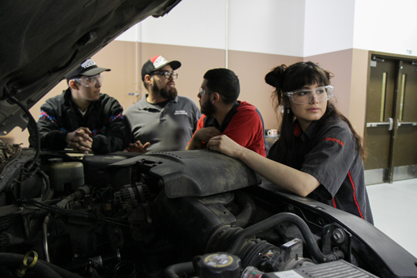 Automotive student Kathryn Jaeger said her passion for cars and fixing them started when she wanted to know what was going when she had car issues, now she’s a part of Eastfield’s automotive program. Photo by Anthony Lazon/The Et Cetera
