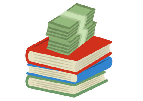 money on top of books graphic