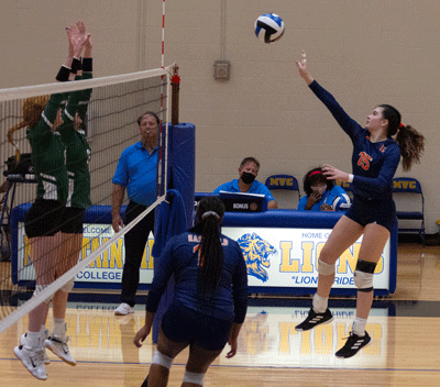 Kaylee Logan serves the ball in Fridays game against Brookhaven. Photo by Rory Moore/The Et Cetera
