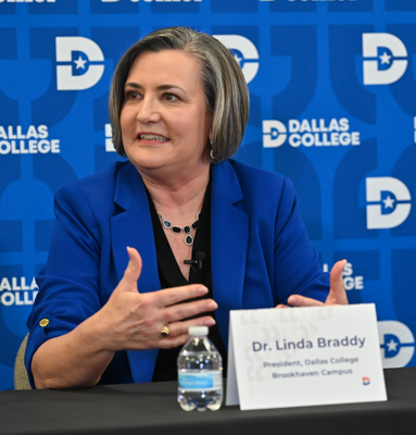 Brookhaven Campus president Dr. Linda Braddy speaks. 
