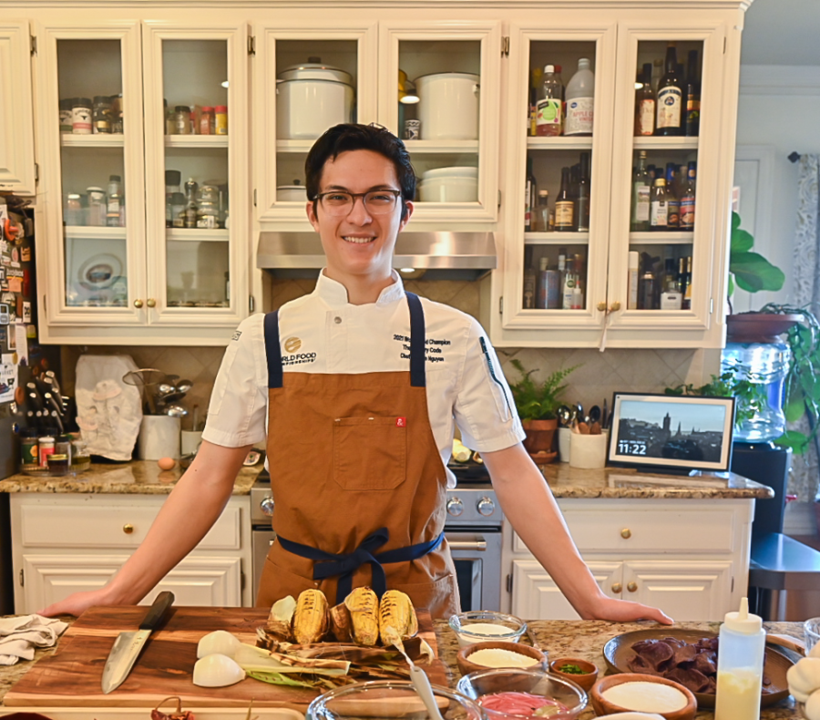 Preston Nguyen in his kitchen