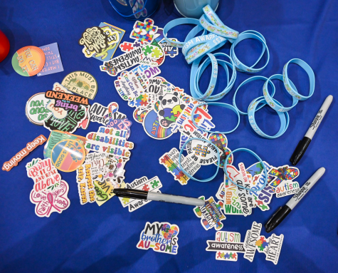 stickers and bracelets on a table