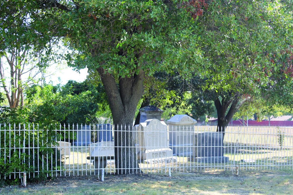 The Motley family, who migrated to Texas from Kentucky, purchased the land that is now Eastfield College in 1865. While the family’s vacant home, the Motley mansion, burned down in 1967, Eastfield College was established in 1970 and the family cemetery remains on the campus. These images capture what the cemetary looks like today.