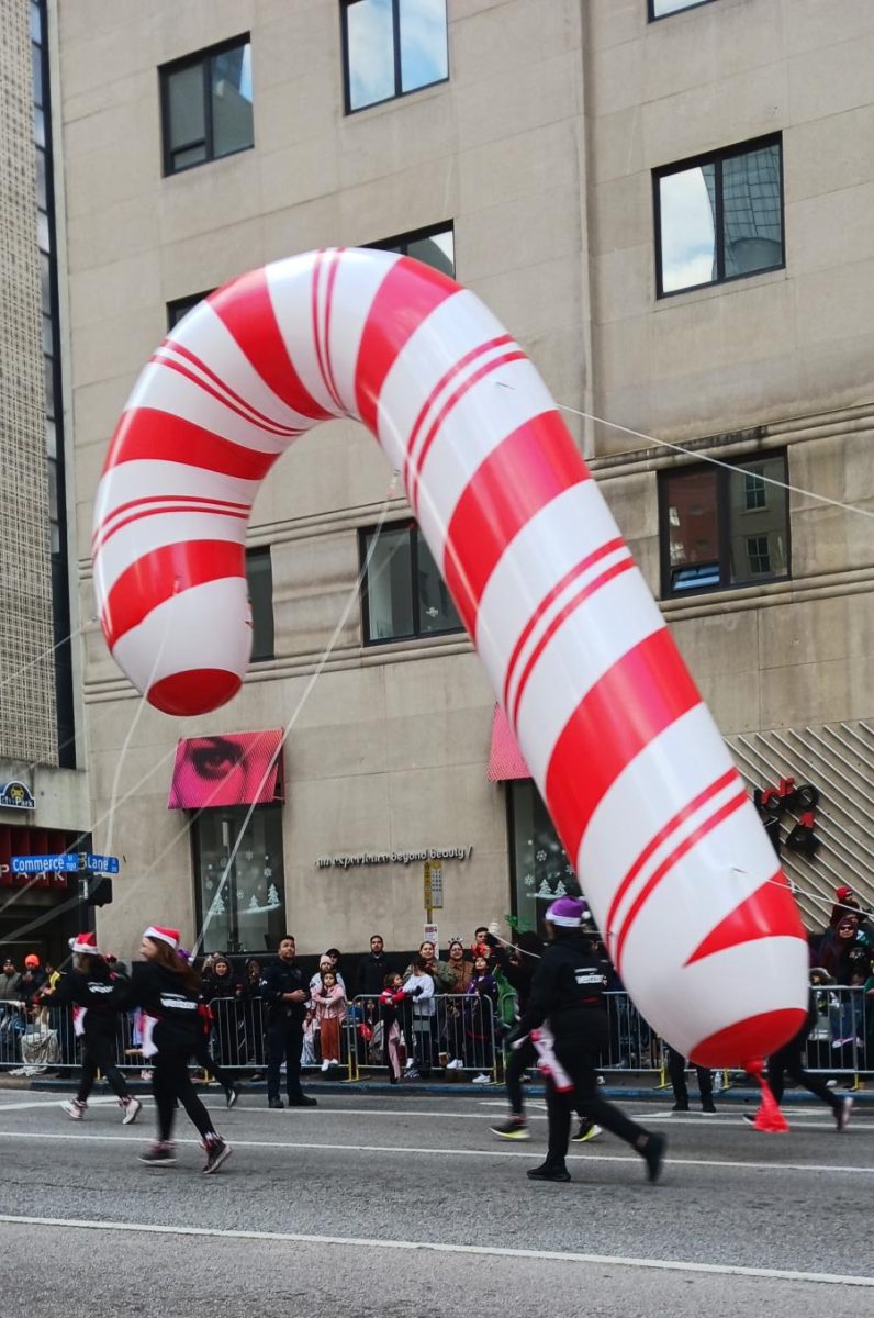 Festive balloons are a highlight at Dallas’ holiday parade.