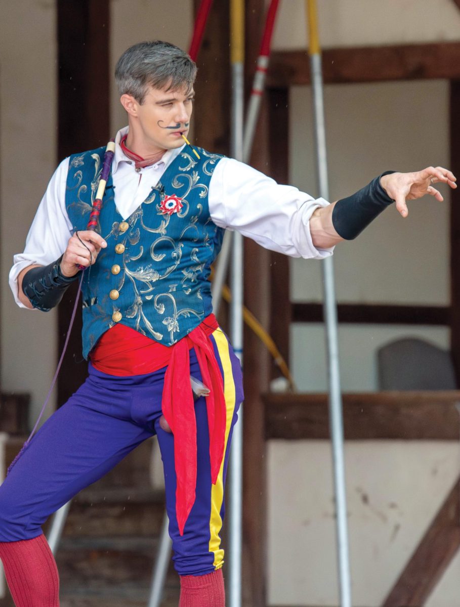 Jaques Ze Whipper performing during the renaissance faire.